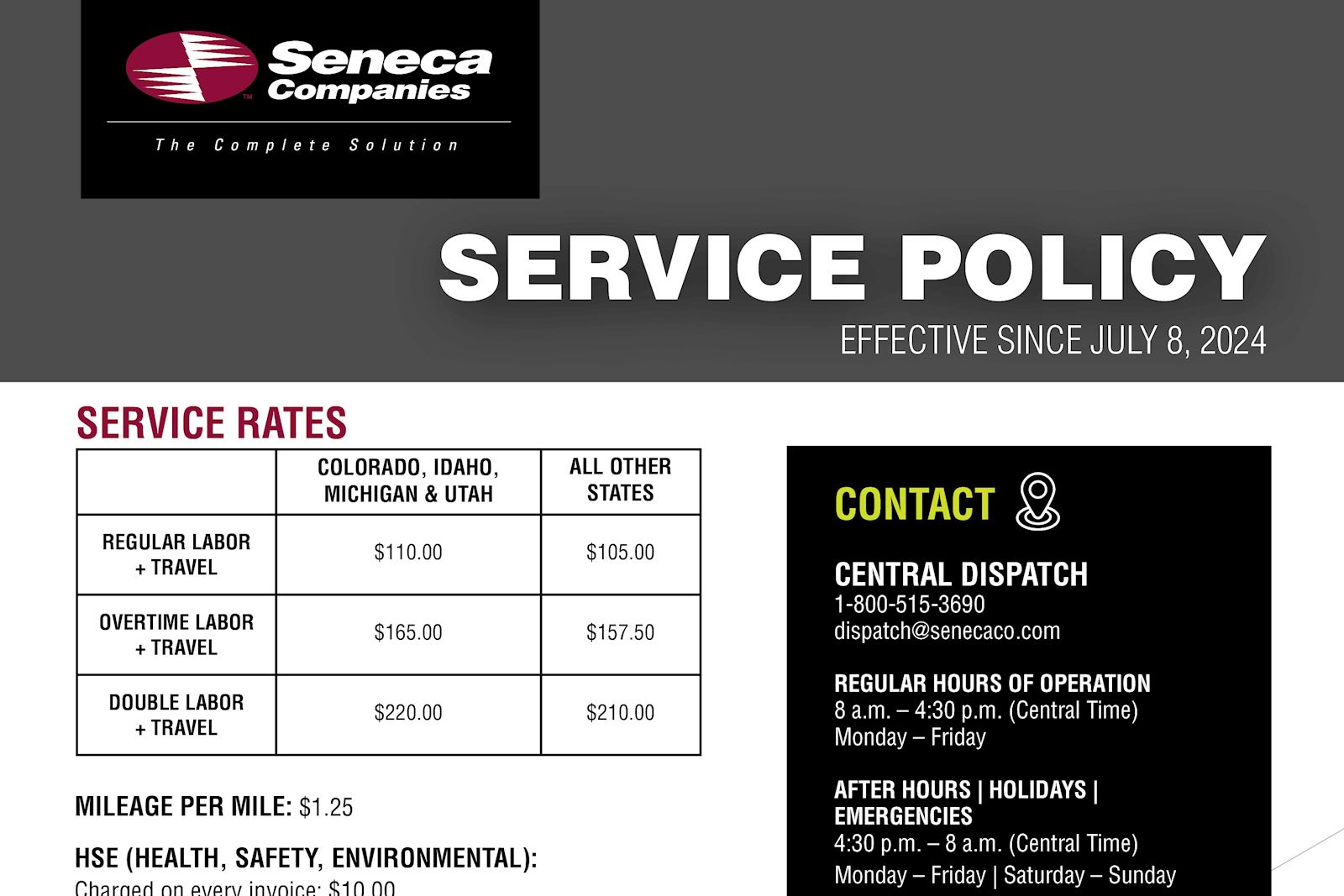 Service Policy Flyer